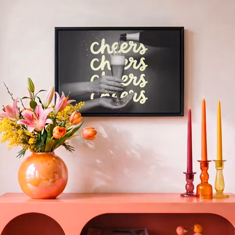 Cheers - Wijn - Zwart - Wit Canvas met baklijst klein -atmosphere_sfeer3_global