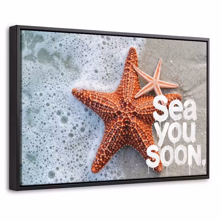 Sea you soon - Zeester - Zee Canvas met baklijst klein -threedimensional_3d_global