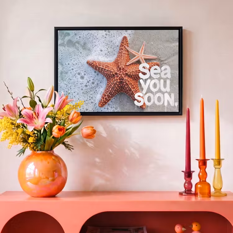 Sea you soon - Zeester - Zee Canvas met baklijst klein -atmosphere_sfeer3_global