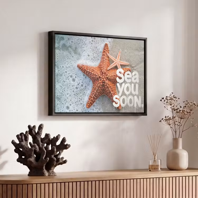Sea you soon - Zeester - Zee Canvas met baklijst klein -atmosphere_sfeer4_global