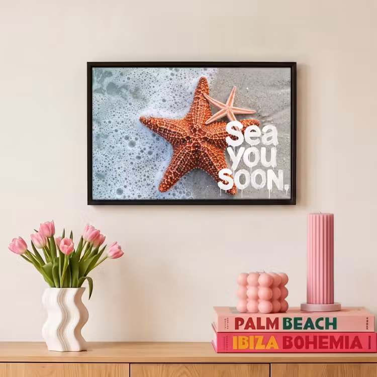 Sea you soon - Zeester - Zee Canvas met baklijst klein -atmosphere_sfeer1_global