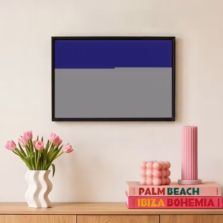 Why not - Blauw - Handgeschreven Canvas met baklijst klein -atmosphere_sfeer1_global