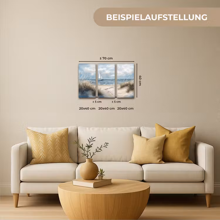 Strand - Verf - Natuur - Boot Canvas - Meerluiken 3 luik klein -sfeer6-formaat-de