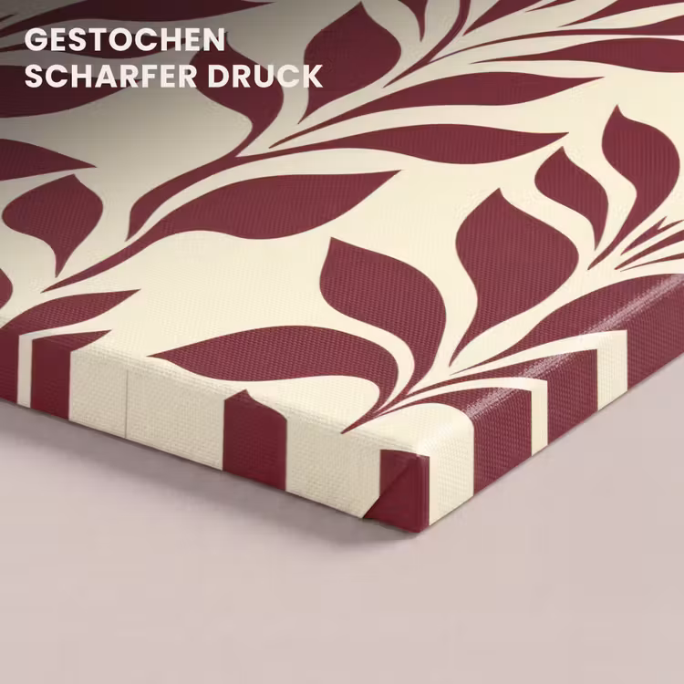 Abstract - Bladeren - Burgundy canvas 2cm klein 34 -closeup_print_DE