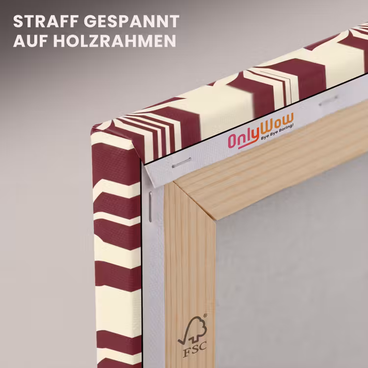 Abstract - Bladeren - Burgundy canvas 2cm klein 34 -uniquesellingpoint_afwerking-onlywow_DE