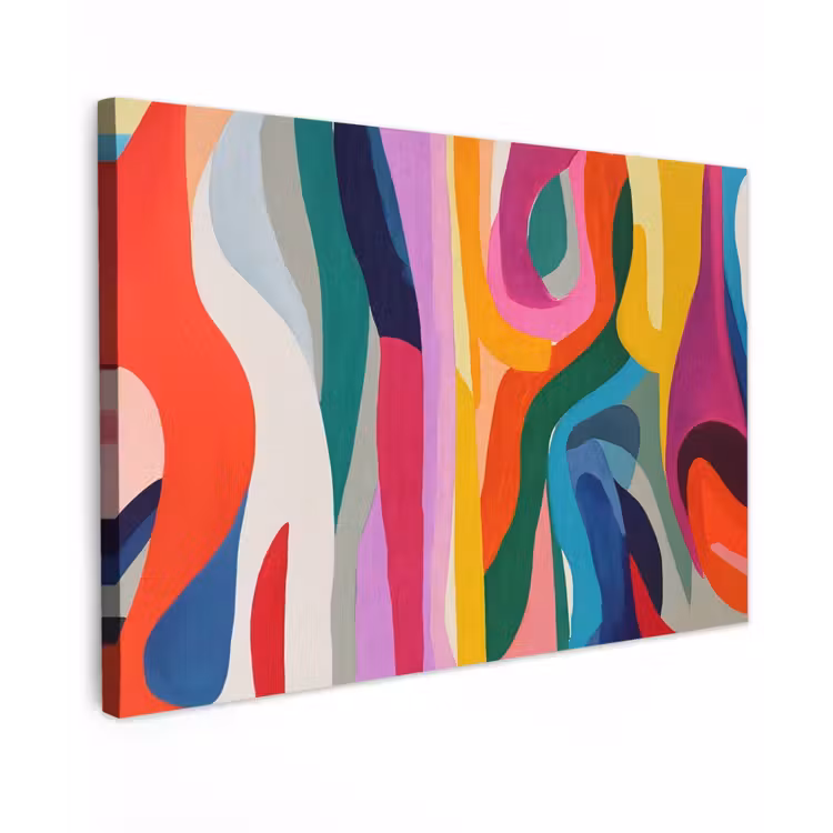 Abstract - Kleurrijk - Golven - Lijnen canvas 2cm klein -z3d