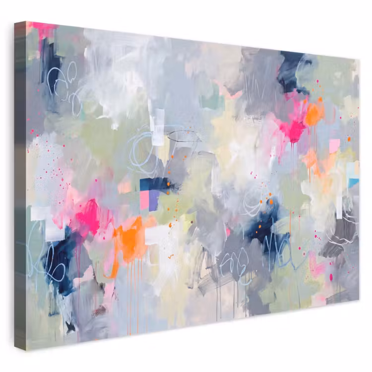 Abstract - Kleurrijk - Modern - Kunst canvas 2cm klein -3d