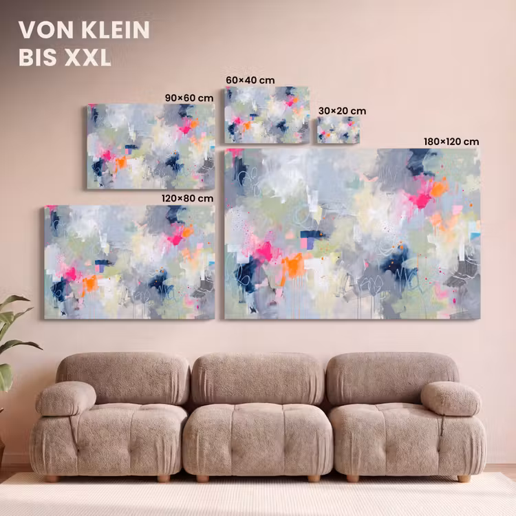 Abstract - Kleurrijk - Modern - Kunst canvas 2cm klein -Xsfeer8_DE
