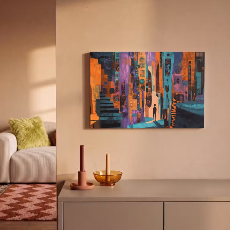 Abstract - Figuren - Kleurrijk canvas 2cm klein -sfeer1