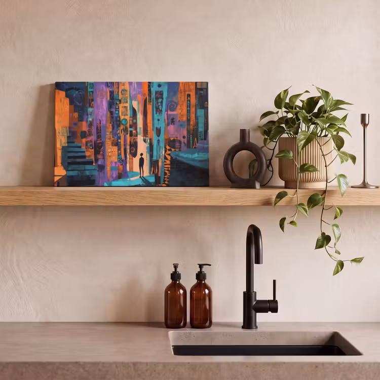 Abstract - Figuren - Kleurrijk canvas 2cm klein -sfeer3