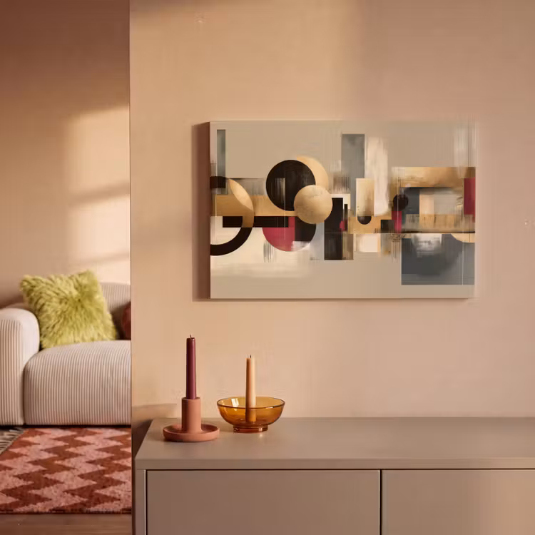 Abstract - Vormen - Beige - Texturen canvas 2cm klein -sfeer1