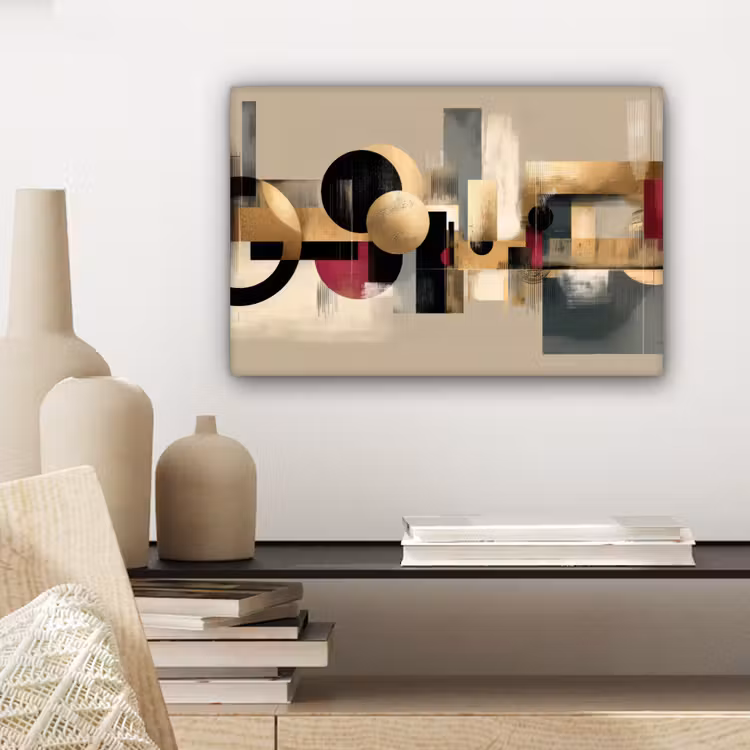 Abstract - Vormen - Beige - Texturen canvas 2cm klein -sfeer6
