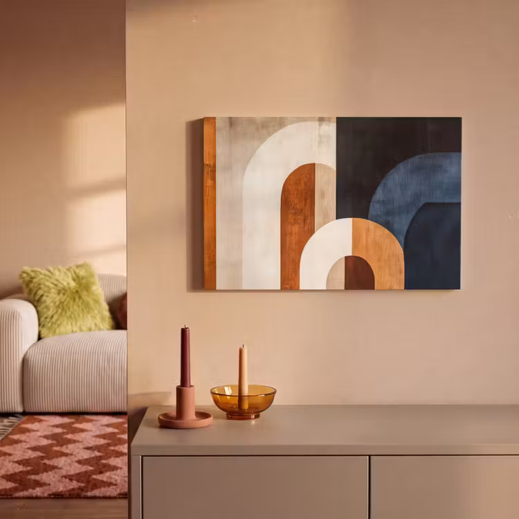 Abstract - Vormen - Donkerblauw canvas 2cm klein -sfeer1