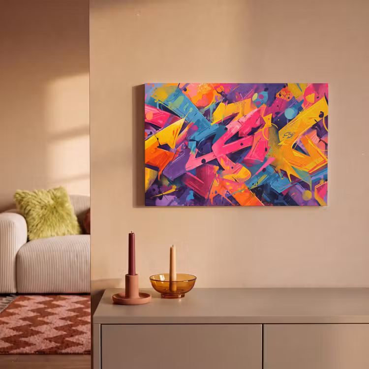 Abstract - Vormen - Kleurrijk canvas 2cm klein -sfeer1
