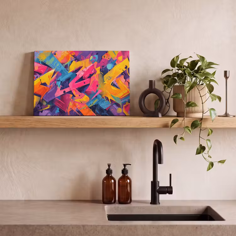 Abstract - Vormen - Kleurrijk canvas 2cm klein -sfeer3