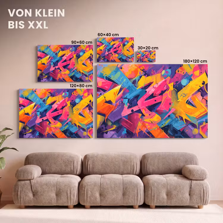 Abstract - Vormen - Kleurrijk canvas 2cm klein -Xsfeer8_DE