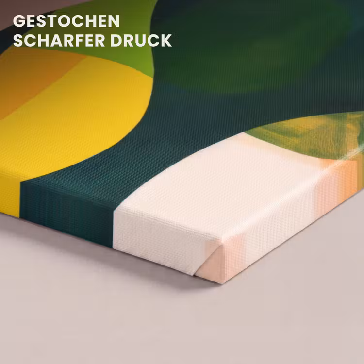 Abstract - Geel - Roze - Groen canvas 2cm klein -closeup_print_DE