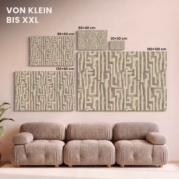 Abstract - Geometrisch - Groen canvas 2cm klein 34 -Xsfeer8_DE