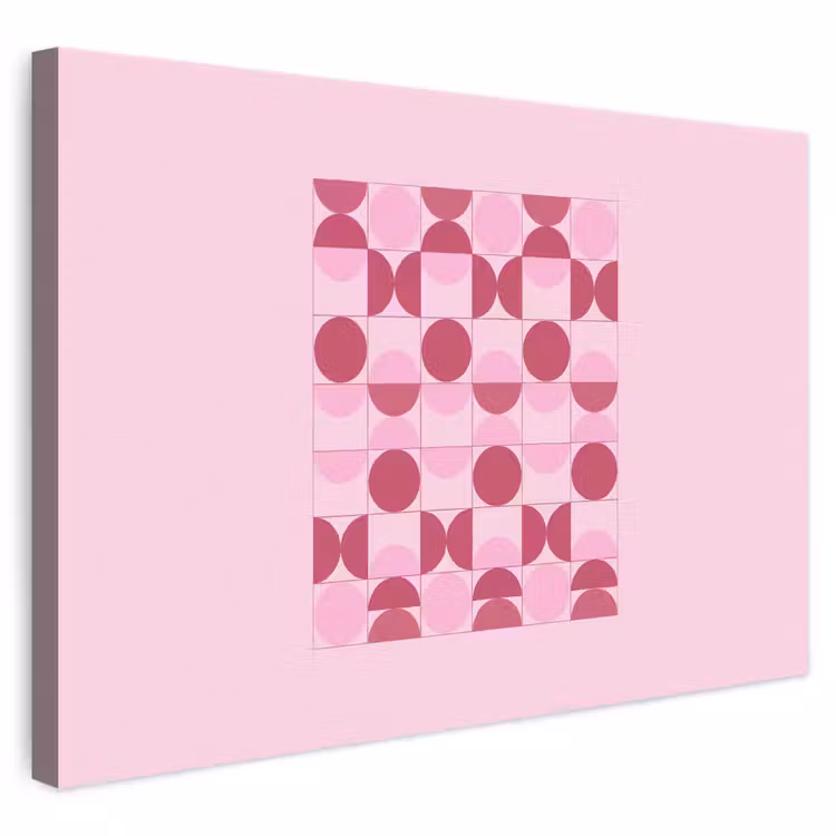 Abstract - Geometrisch - Cirkels - Roze - Modern canvas 2cm klein -3d