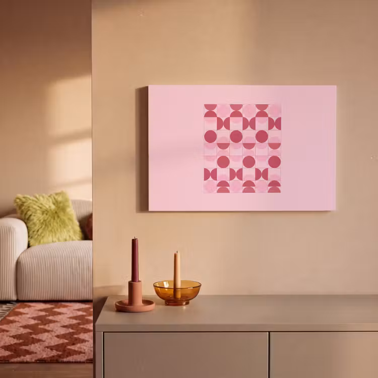 Abstract - Geometrisch - Cirkels - Roze - Modern canvas 2cm klein -sfeer1