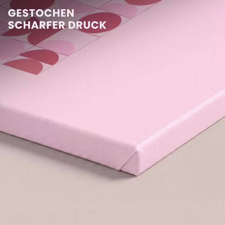 Abstract - Geometrisch - Cirkels - Roze - Modern canvas 2cm klein -closeup_print_DE