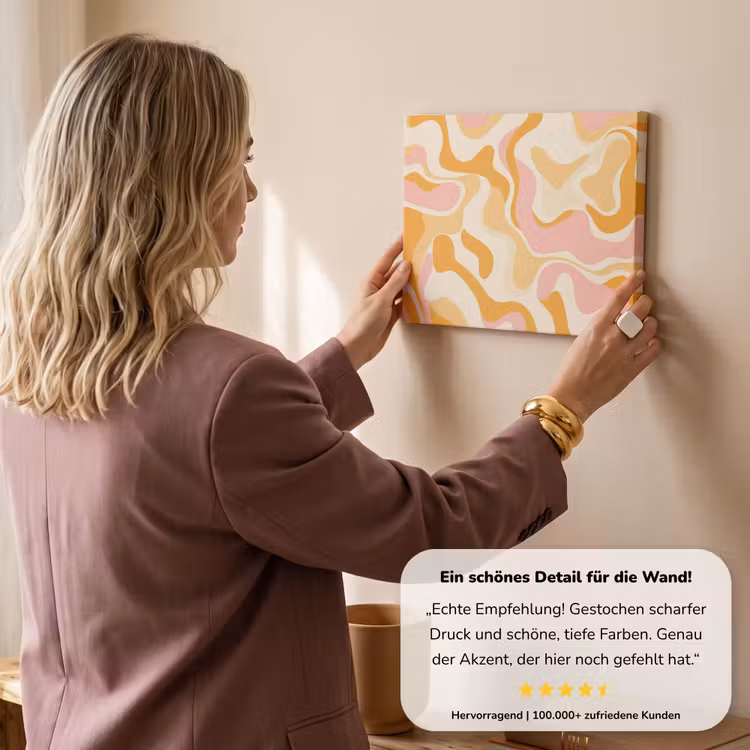 Abstract - Golvend - Oranje canvas 2cm klein -sfeer3