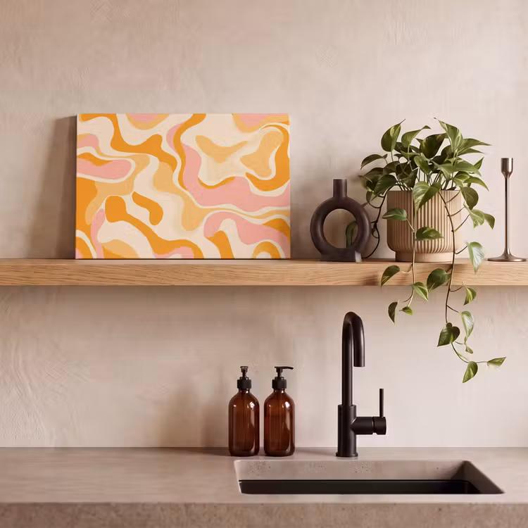 Abstract - Golvend - Oranje canvas 2cm klein -sfeer6