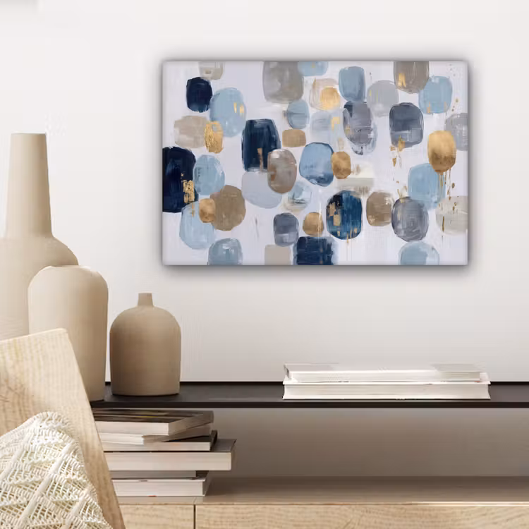 Abstract - Goud - Vormen canvas 2cm klein -sfeer6
