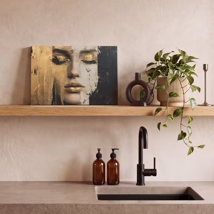 Abstract - Goud - Gezicht - Lippen canvas 2cm klein -closeup_print_DE