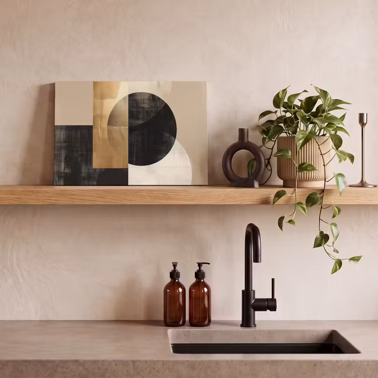 Abstract - Goud - Zwart - Kunst canvas 2cm klein -sfeer3