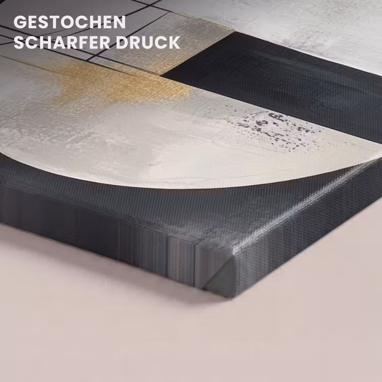Abstract - Goud - Zilver - Vormen - Aesthetic canvas 2cm klein -closeup_print_DE