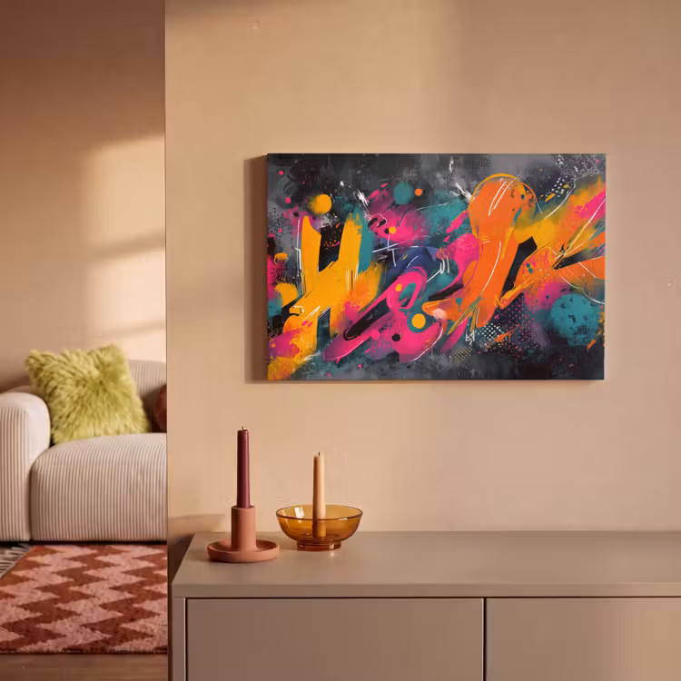 Abstract - Graffiti - Kleurrijk - Verfspatten canvas 2cm klein -sfeer1