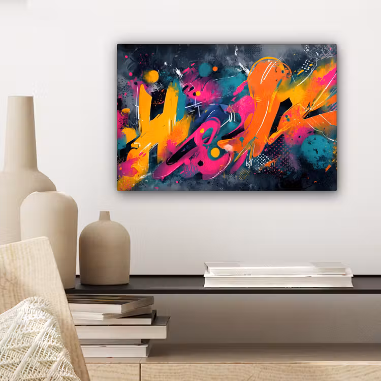 Abstract - Graffiti - Kleurrijk - Verfspatten canvas 2cm klein -sfeer6