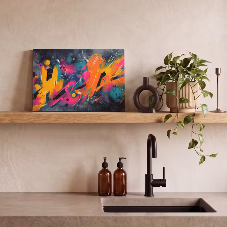 Abstract - Graffiti - Kleurrijk - Verfspatten canvas 2cm klein -sfeer3