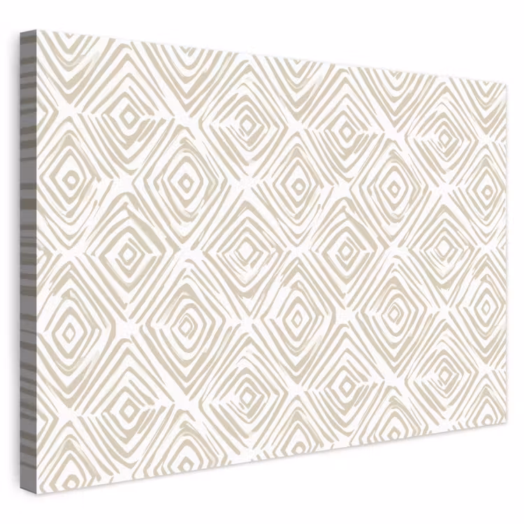 Abstract - Ruit - Beige canvas 2cm klein 34 -3d