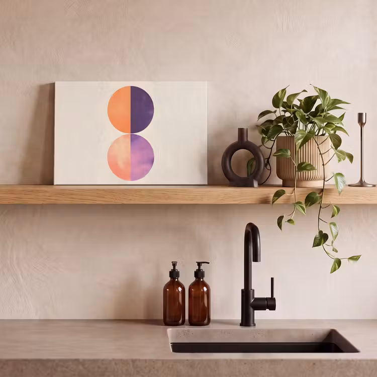 Abstract - Cirkels - Paars canvas 2cm klein -sfeer6
