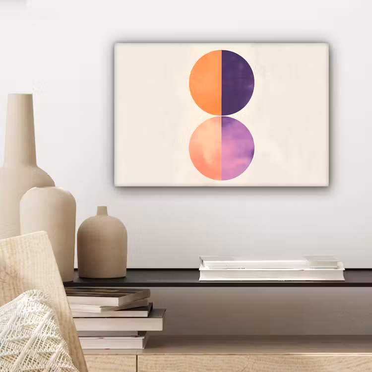 Abstract - Cirkels - Paars canvas 2cm klein -closeup_print_DE