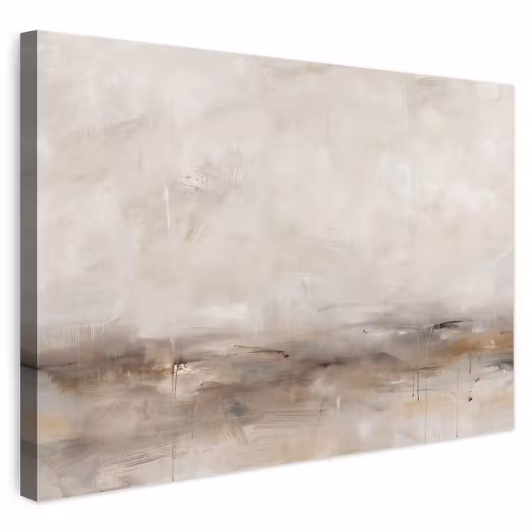 Abstrakt - Landschap - Modern - Beige - Kunst canvas 2cm klein -3d