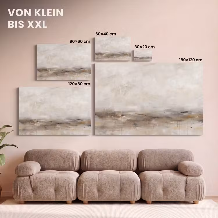 Abstrakt - Landschap - Modern - Beige - Kunst canvas 2cm klein -Xsfeer8_DE