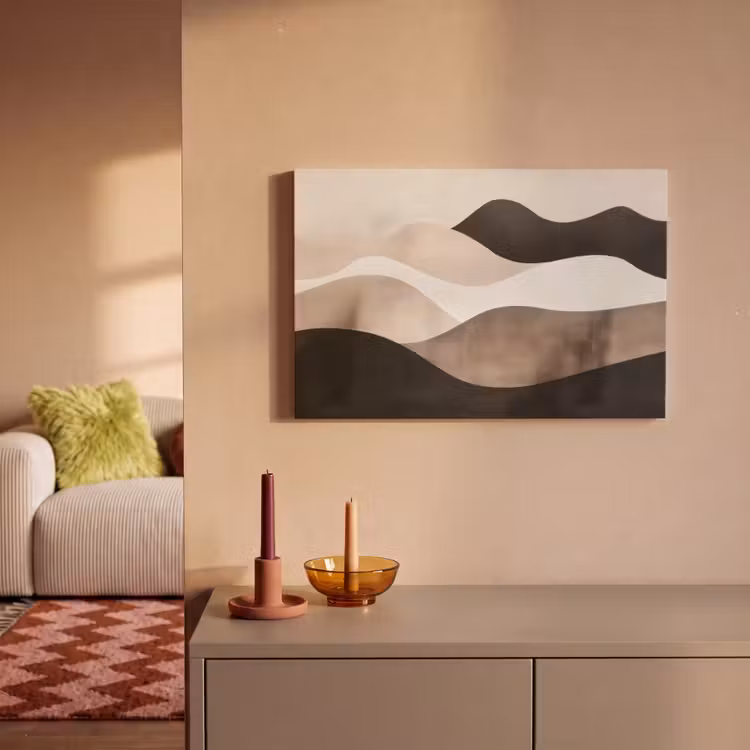 Abstract - Landschap - Golven - Crèmekleur canvas 2cm klein -sfeer1