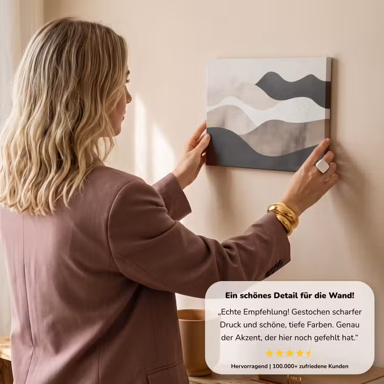 Abstract - Landschap - Golven - Crèmekleur canvas 2cm klein -sfeer3