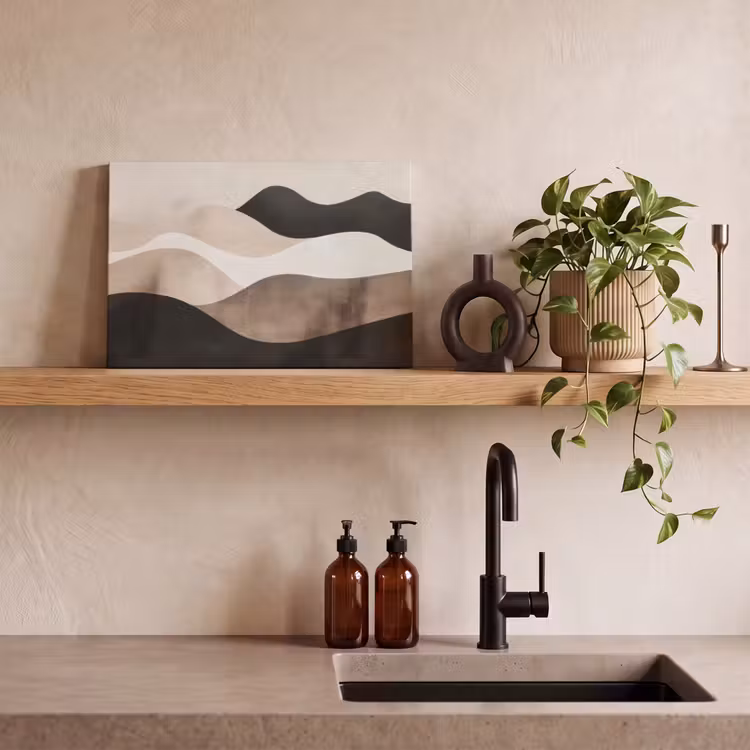 Abstract - Landschap - Golven - Crèmekleur canvas 2cm klein -sfeer6