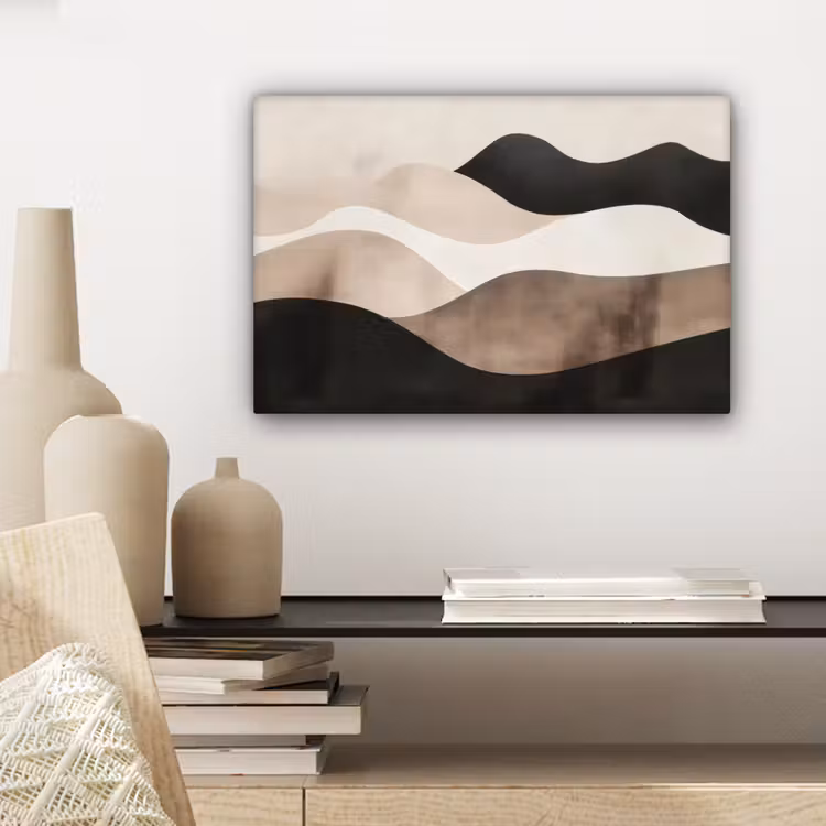 Abstract - Landschap - Golven - Crèmekleur canvas 2cm klein -closeup_print_DE
