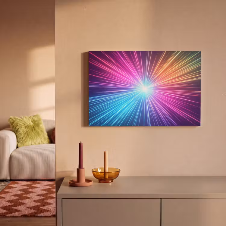 Abstract - Light - Burst - Modern - Colorful canvas 2cm klein -sfeer1