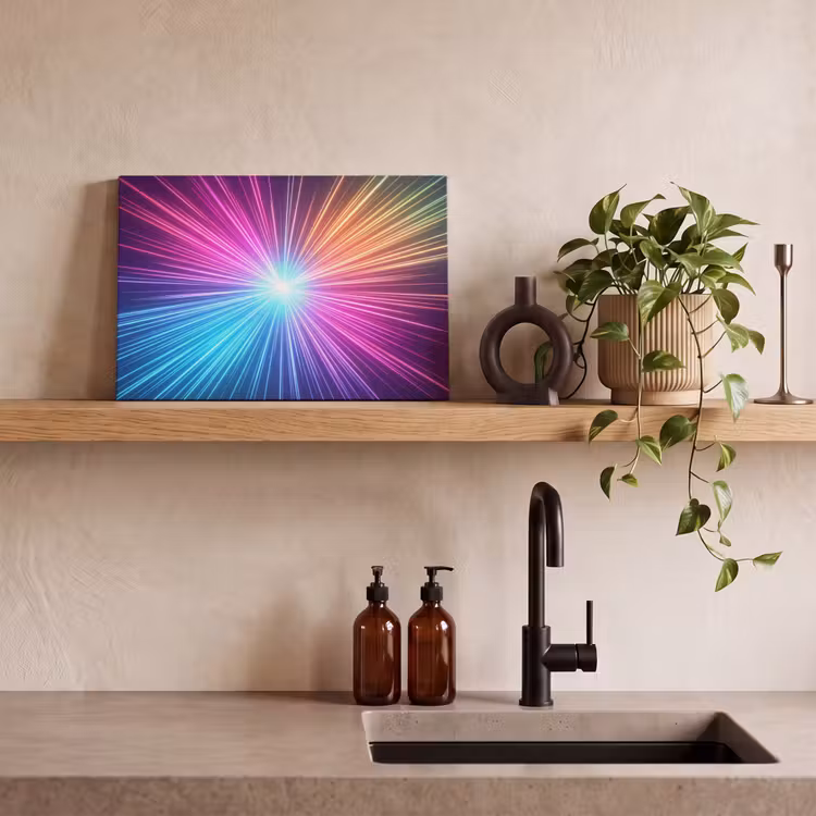 Abstract - Light - Burst - Modern - Colorful canvas 2cm klein -sfeer3