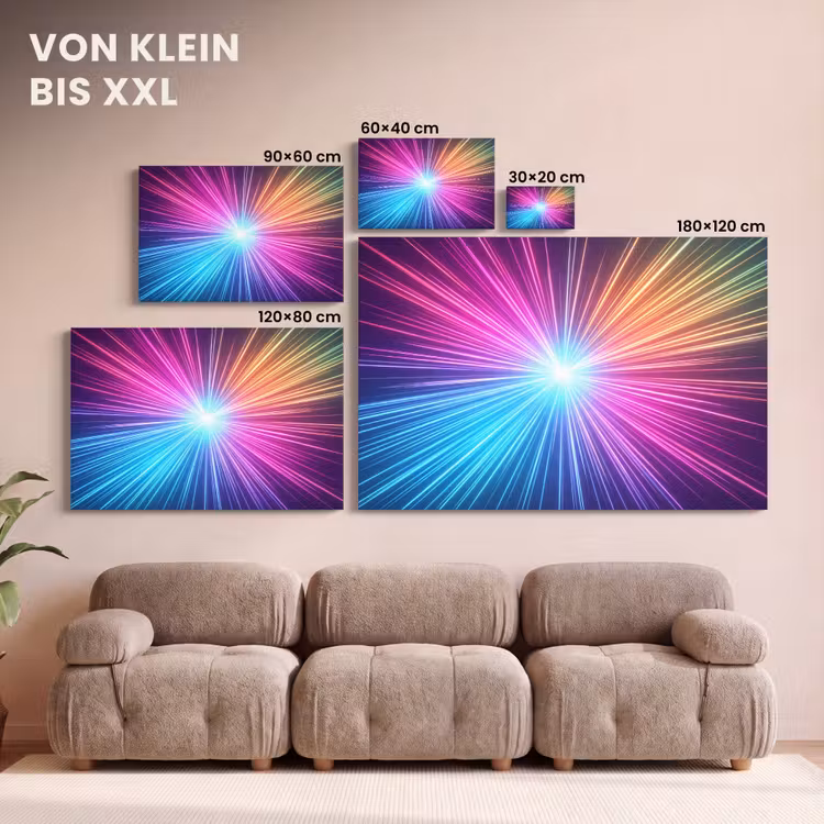 Abstract - Light - Burst - Modern - Colorful canvas 2cm klein -Xsfeer8_DE