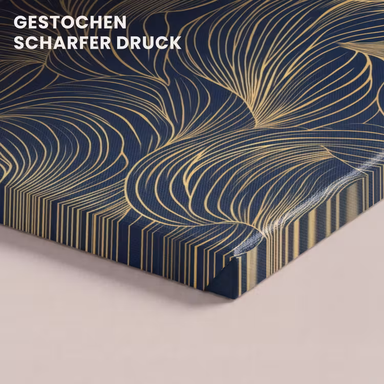 Abstract - Lijnen - Blauw - Goud canvas 2cm klein 34 -closeup_print_DE