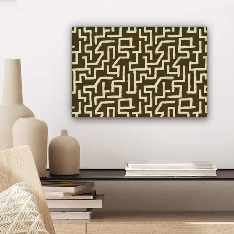 Abstract - Lijnen - Groen canvas 2cm klein 34 -closeup_print_DE