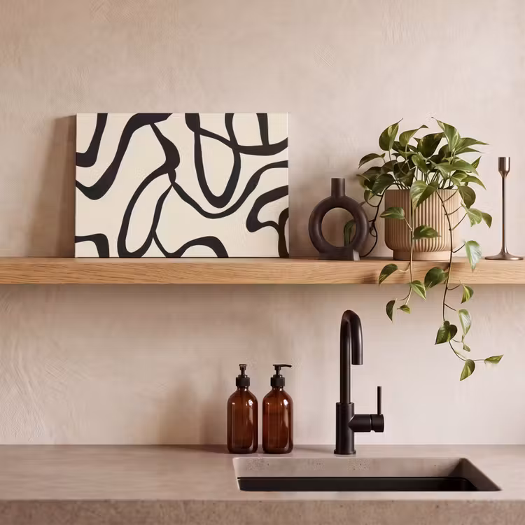 Abstract - Lijnen - Modern - Beige canvas 2cm klein -sfeer6