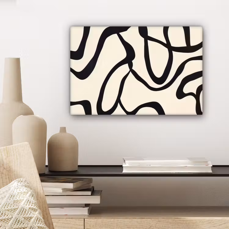 Abstract - Lijnen - Modern - Beige canvas 2cm klein -closeup_print_DE
